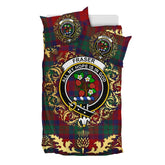 Fraser of Altyre Tartan Crest Bedding Set - Golden Thistle Style